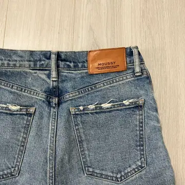 MOUSSY 스트레이트 데님 라이트 블루