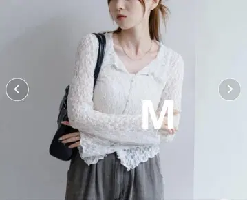 카스타네 카라 레이스 풀오버 화이트 M