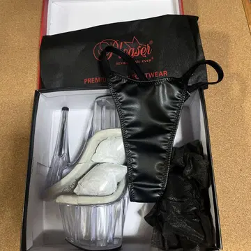 플리저 초통굽 샌들 클리어 파라파라 T백