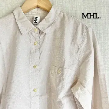 [ MHL. ] 엠에이치엘 체크 코튼 셔츠 블라우스 II 포켓 포함
