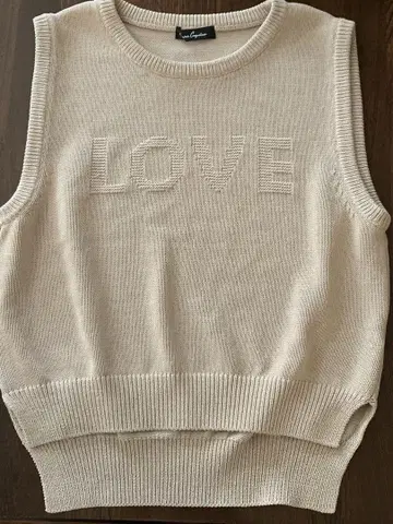 앙코키누 LOVE 문자입 베스트 M 사이즈 베이지