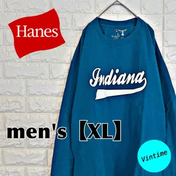 V880 [Hanes] 프린트 롱 슬리브 [남성용 XL] 인디고