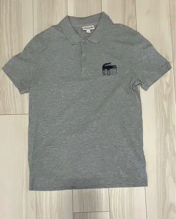LACOSTE 그레이 슬림핏 피케 셔츠 US M