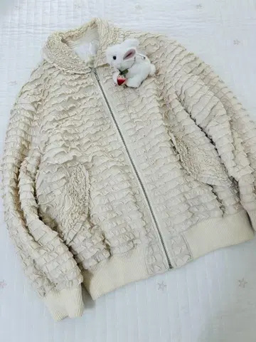 핑크하우스 블루종 퀼팅 면 로운 피코프릴 총피코프릴 아이보리