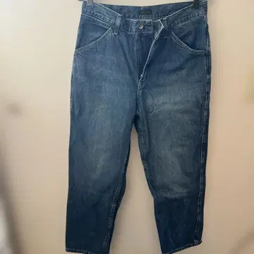 UNIQLO 다크 블루 와이드 스트레이트 청바지