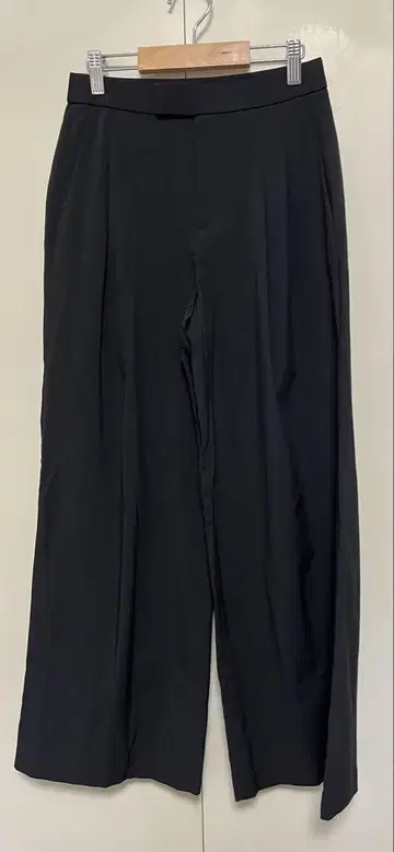UNIQLO C 감동 턱 와이드 팬츠 XS 블랙