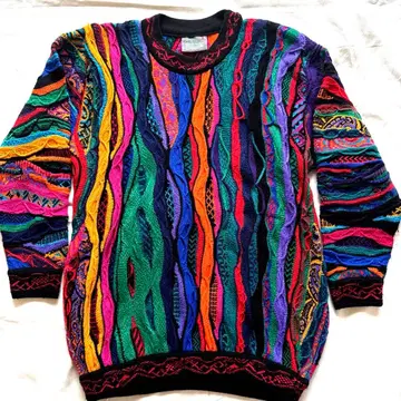 레어 coogi 쿠지 3d 니트 멀티 컬러 S 남성용 90s AU제