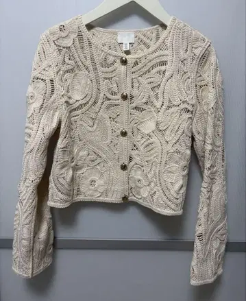 H&M 레이스 편직 크롭 가디건