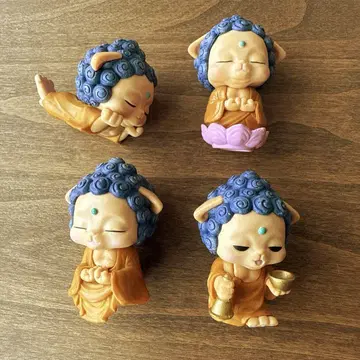 고양이 여래 참 마스코트 피규어 4개 세트 산조 사자