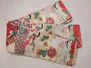기모노 반폭 오비 학 패턴 앤티크