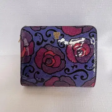 ANNA SUI 지갑 마법의 장미 장미 에나멜 이단 접이