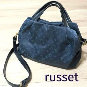 [ 새상품급 ] russet 3층 핸들 컬러 백 2way 블랙 네이비