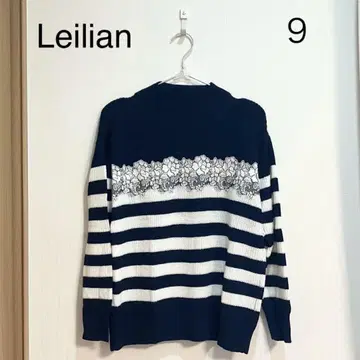 0127 Leilian WHITE LABEL 니트 9호 보더 무늬