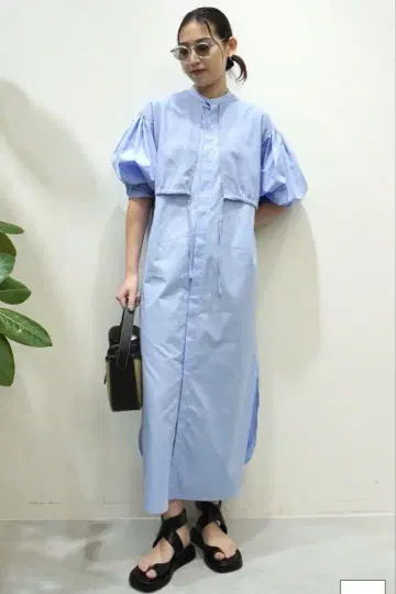 미사용 새상품 택 포함 2025SS HYKE 코튼 벌룬 슬리브 드레스