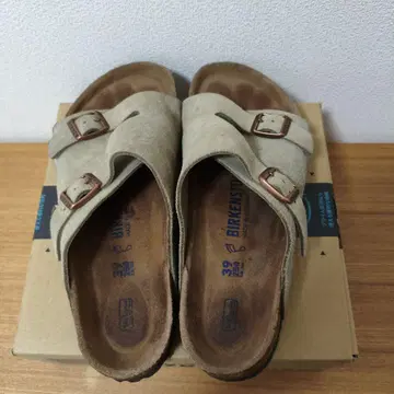 BIRKENSTOCK 베이지 더블 버클 샌들 39 25cm