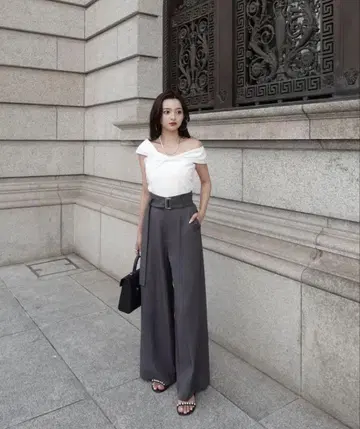 ORGUE Belted wide pants