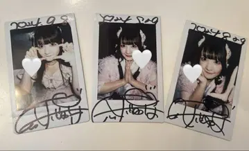 치바 유나 친필 사인 폴라로이드 3장 세트