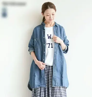 베리떼꾸르 데님 롱 셔츠
