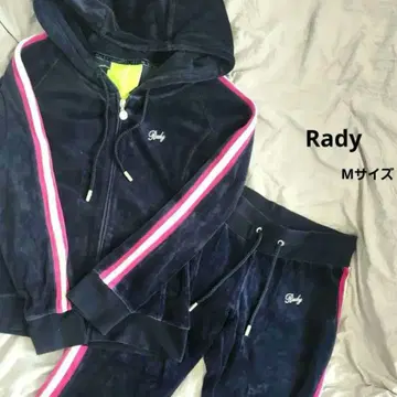 새상품급 Rady 벨로아 네이비 후드 부착 셋업 핑크 룸웨어