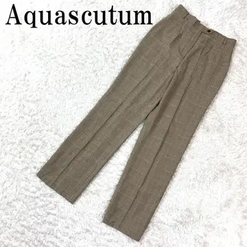 Aquascutum 아쿠아 스큐텀 체크 팬츠 브라운 10 B142