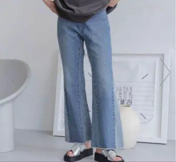 새상품급 LOWRYS FARM M CONE 플레어 데님 팬츠 패치워크