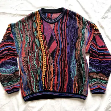 3d 니트 쿠지풍 멀티 컬러 L 남성용 90s