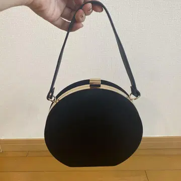 원형 스웨이드 파티 백 블랙