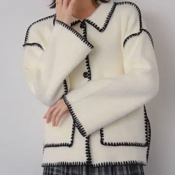 샤기 스티치 아웃 자켓