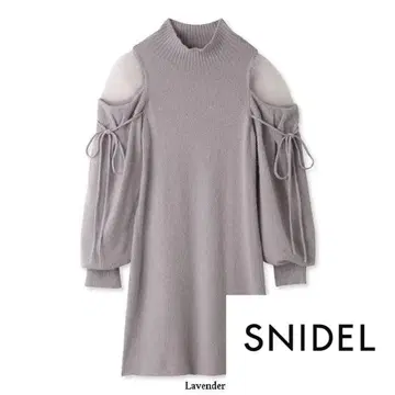 snidel/시스루 숄더 미니 니트 원피스/FREE