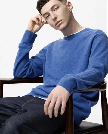 유니클로 남성용 캐시미어 크루넥 스웨터 XL 유니클로 남성용 긴팔 스웨터