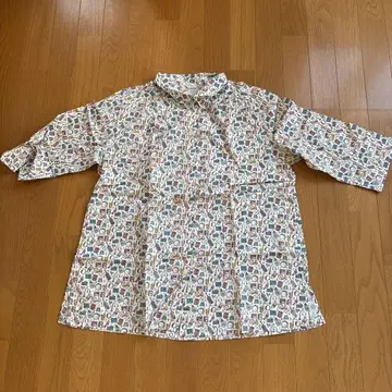 HOBBYRA HOBBYRE 악기 올 패턴 5부 소매 블라우스 새상품급