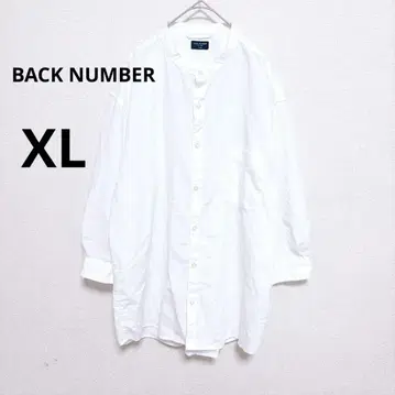 BACK NUMBER 셔츠 XL 화이트 7부 소매 라운드 칼라 캐주얼