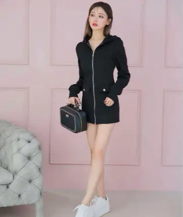 Rady 후드 부착 집업 원피스 S 사이즈 블랙