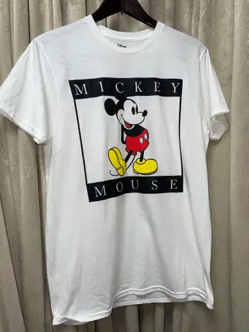 B22 디즈니 미키마우스 티셔츠 화이트 US 구제 의류 빅 프린트 M
