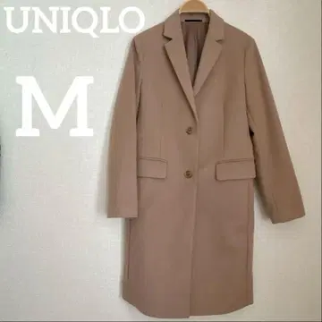 새상품급 UNIQLO [ M ] 베이지 체스터 코트 울 캐시미어