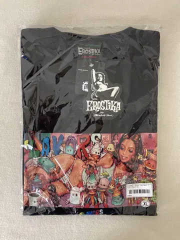 미사용 EROSTIKA FLAVORS 로킹 제리빈 T셔츠 XL