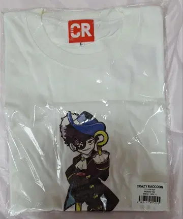 Crazy Raccoon CR Mondo 티셔츠 화이트 L 사이즈