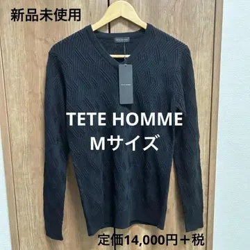 [ 미사용 새상품 ] TETE HOMME 니트 블랙 M 사이즈