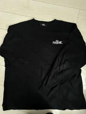 PHATRNK 블랙 롱 슬리브 티셔츠