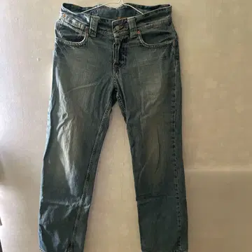 HUDSON 데미지 가공 스트레이트 청바지