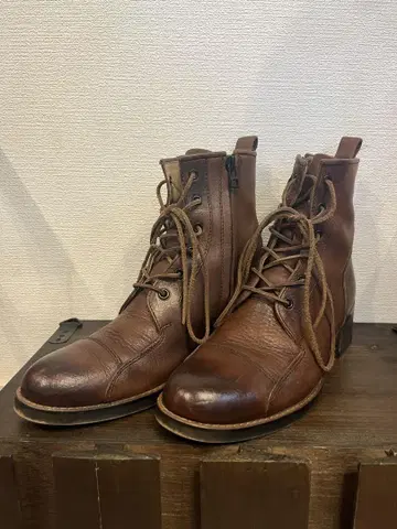 zukka 레이스업 부츠 브라운 부츠 24cmM