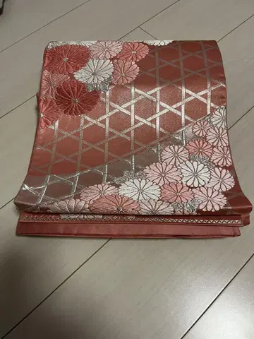 꽃무늬 후쿠로 오비 핑크 계열