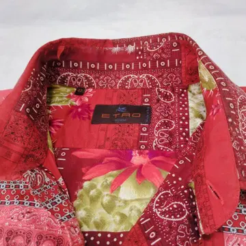 ETRO 에트로 페이즐리 꽃 선인장 긴팔 셔츠 빨간색 42