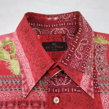 ETRO 에트로 페이즐리 꽃 선인장 긴팔 셔츠 빨간색 42