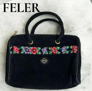 페이러 토트백 미니 파우치 슈니르 직조 꽃무늬 자수 FEILER