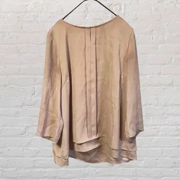 10102 유나이티드 애로우즈 긴팔 셔츠 블라우스 베이지 깔끔한 턱 포함