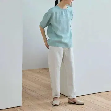 새상품급 [ 나카가와 마사시치 상점 ] 린넨 데님 팬츠 화이트 M