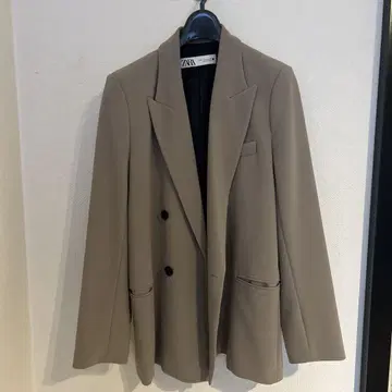 ZARA 베이지 더블 브레스트 테일러드 자켓