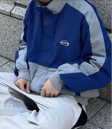 [ Snap club ] 서클 자수 바이컬러 나일론 자켓