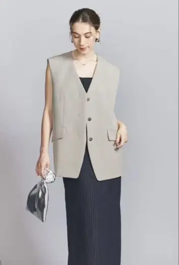 UNITED ARROWS 트윌 칼라리스 베스트 S